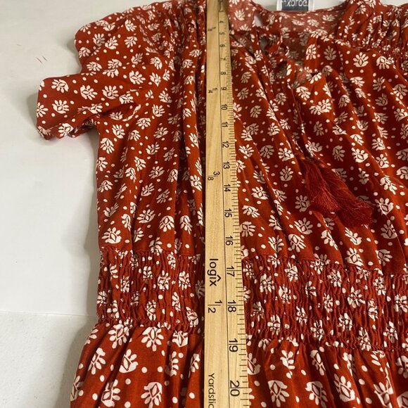 Luxology Pantsuit Jumper Womens Size L Orange‎ Floral Wide Leg Career Casual - Picture 12 of 13